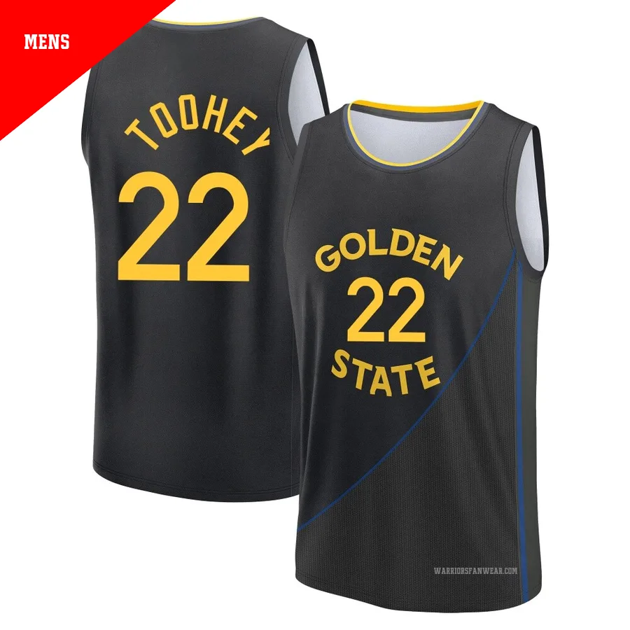 Alex Toohey ＃22 Golden State Warriors 2024/25 Men's Fast Break Black Statement Edition Jersey
