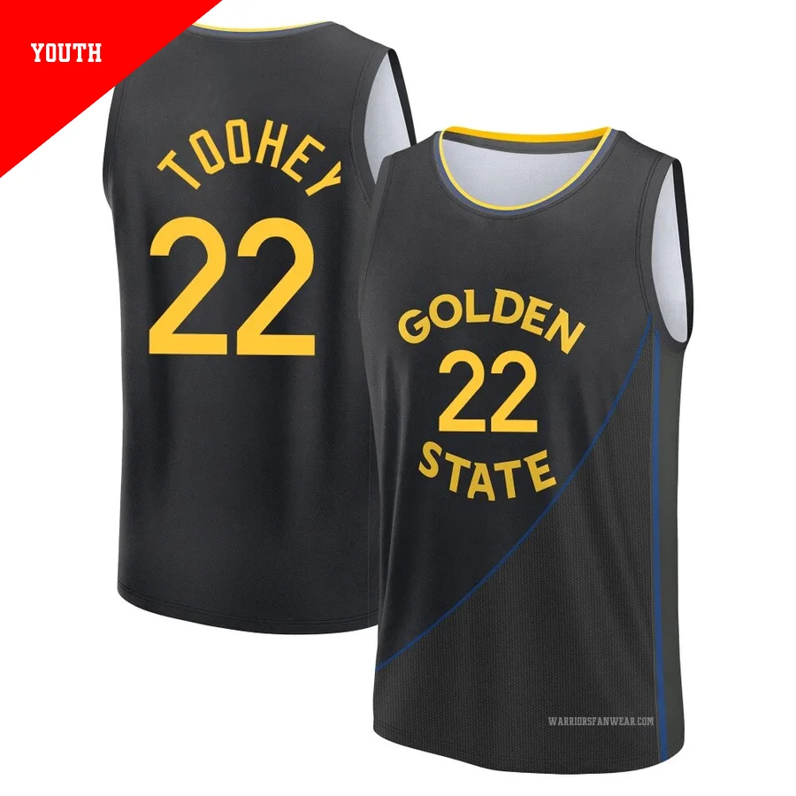 Alex Toohey ＃22 Golden State Warriors 2024/25 Youth Fast Break Black Statement Edition Jersey