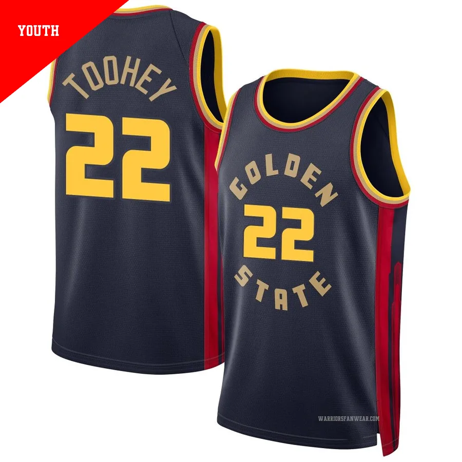 Alex Toohey ＃22 Golden State Warriors Swingman 2024/25 Youth Navy City Edition Jersey