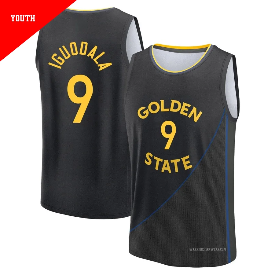 Andre Iguodala ＃9 Golden State Warriors 2024/25 Youth Fast Break Black Statement Edition Jersey