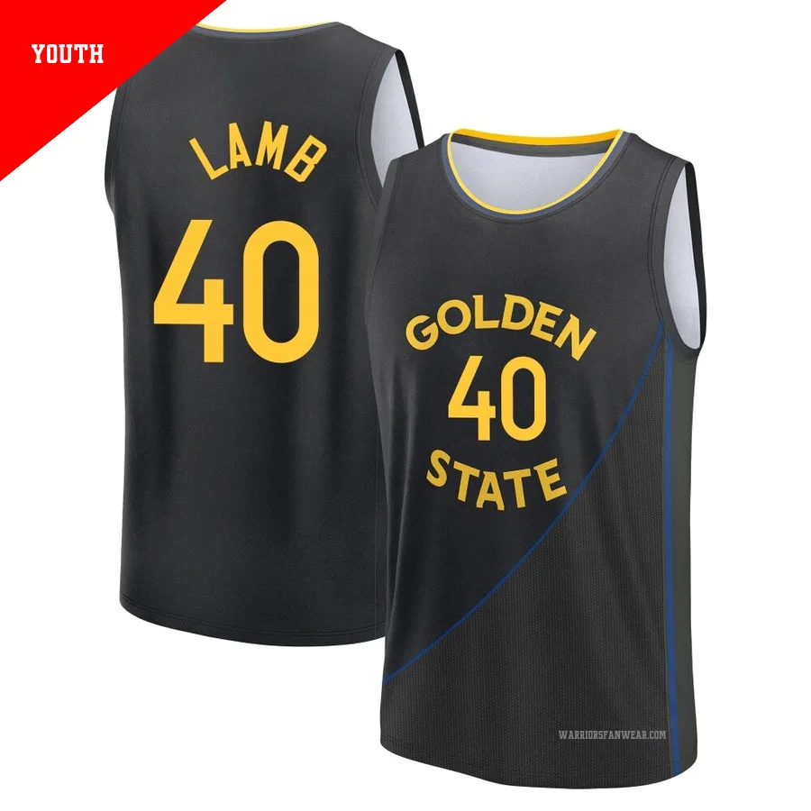 Anthony Lamb ＃40 Golden State Warriors 2024/25 Youth Fast Break Black Statement Edition Jersey