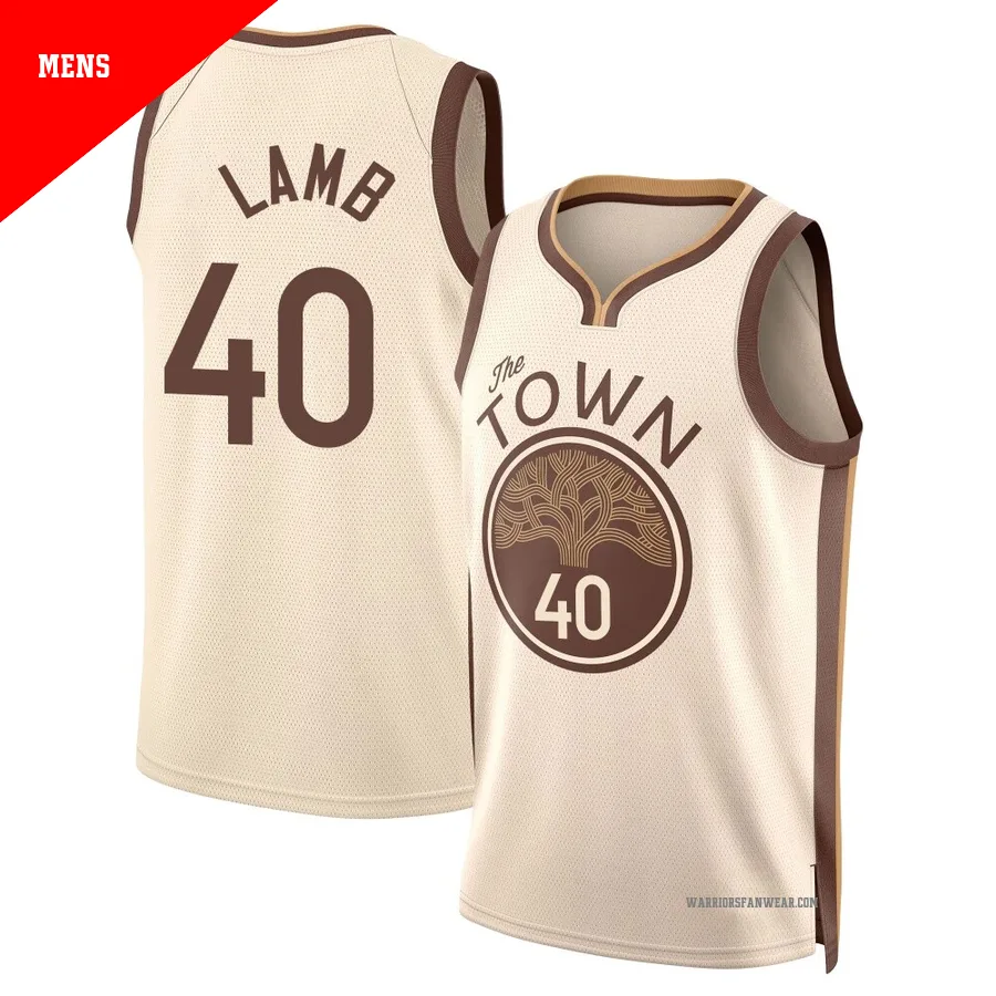 Anthony Lamb ＃40 Golden State Warriors Swingman 2025/26 Men's Tan City Edition Jersey