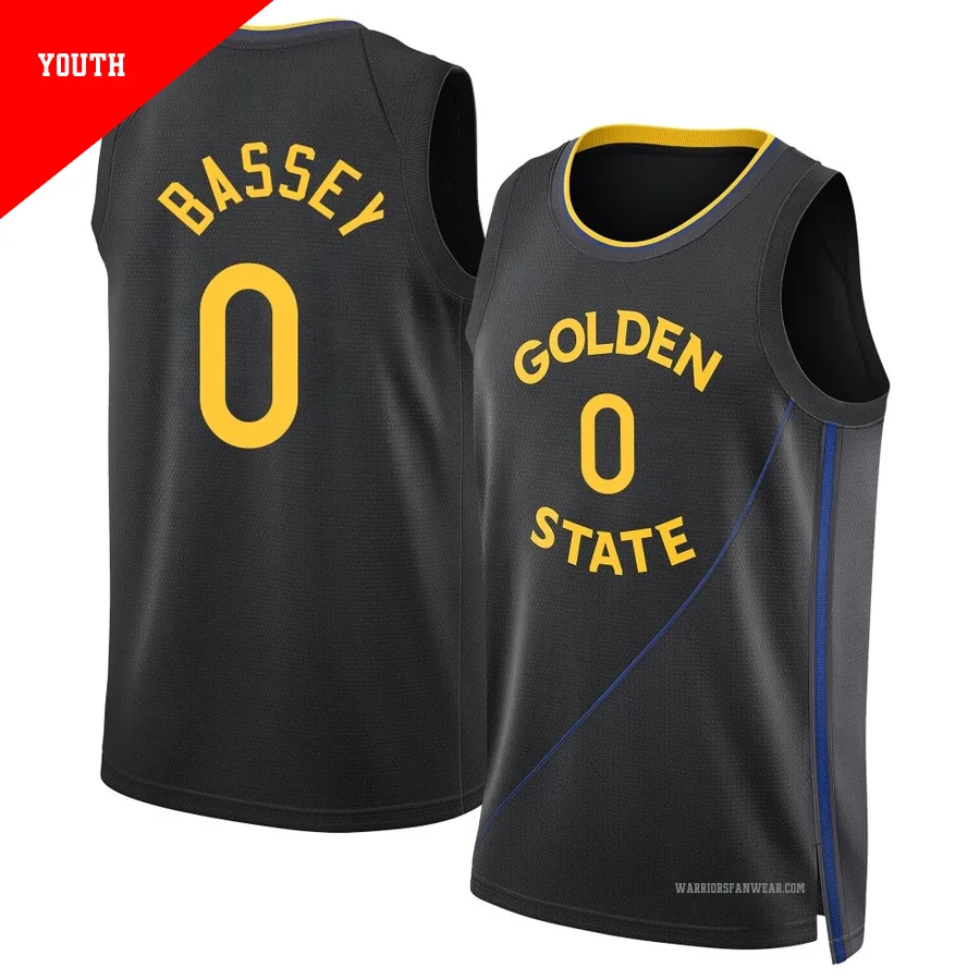 Charles Bassey ＃0 Golden State Warriors Swingman 2024/25 Youth Black Statement Edition Jersey