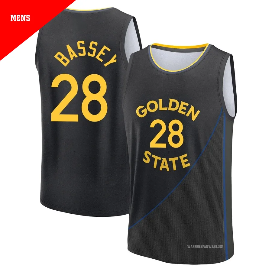 Charles Bassey ＃28 Golden State Warriors 2024/25 Men's Fast Break Black Statement Edition Jersey