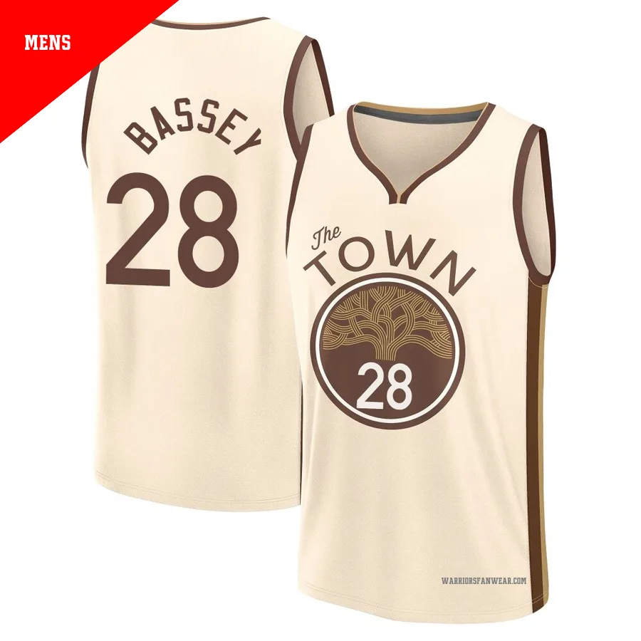 Charles Bassey ＃28 Golden State Warriors 2025/26 Men's Fast Break Tan City Edition Jersey