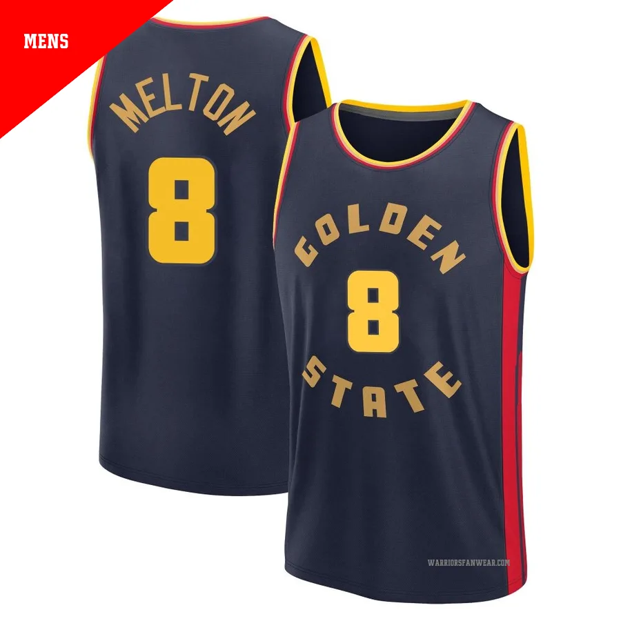 De'Anthony Melton ＃8 Golden State Warriors 2024/25 Men's Navy Fast Break City Edition Jersey