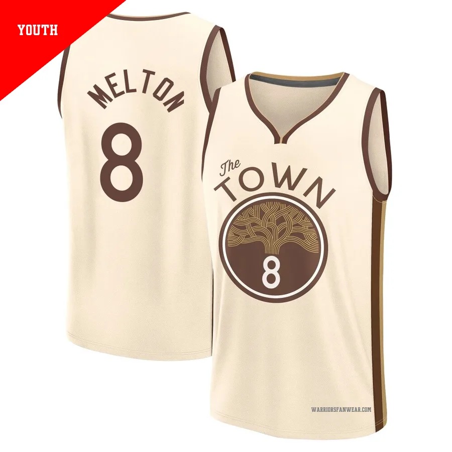 De'Anthony Melton ＃8 Golden State Warriors 2025/26 Youth Fast Break Tan City Edition Jersey