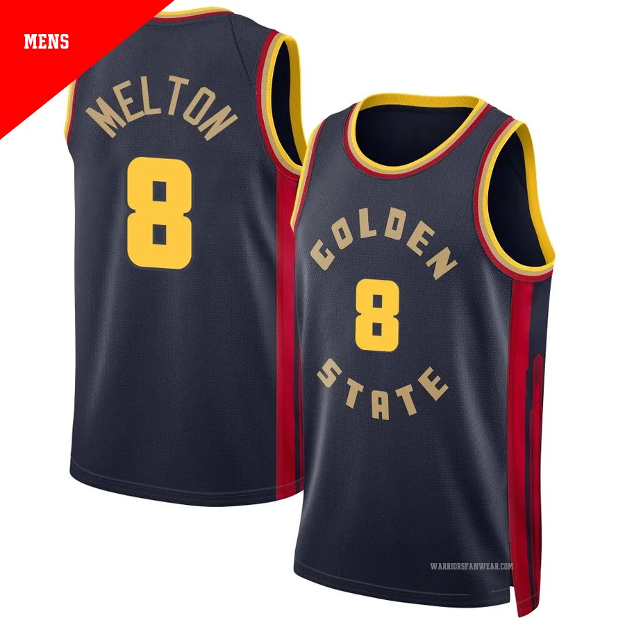 De'Anthony Melton ＃8 Golden State Warriors Swingman 2024/25 Men's Navy City Edition Jersey