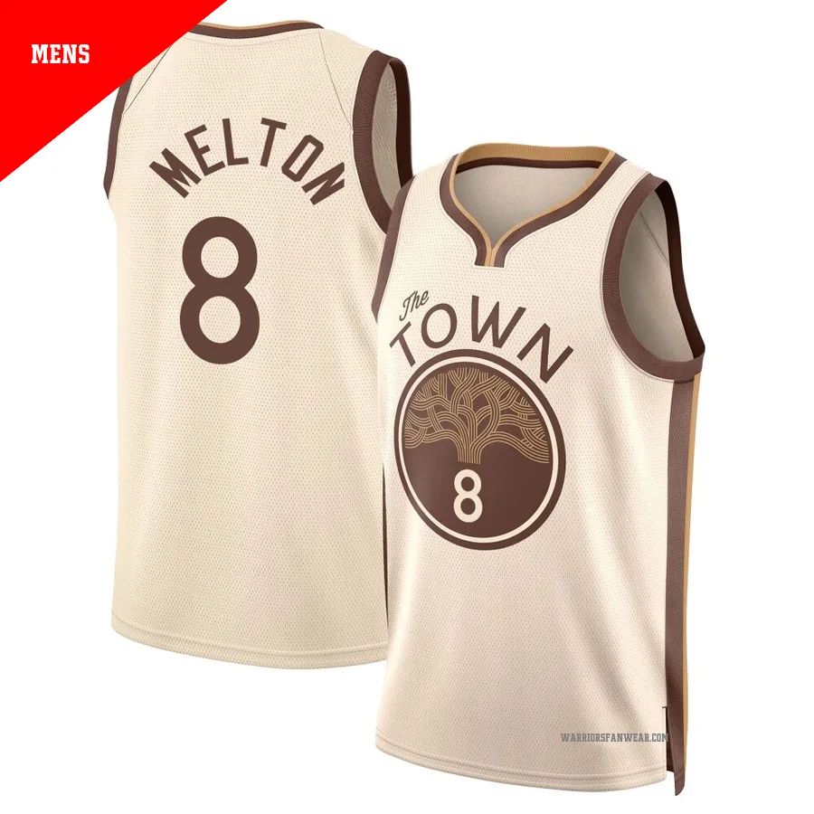 De'Anthony Melton ＃8 Golden State Warriors Swingman 2025/26 Men's Tan City Edition Jersey