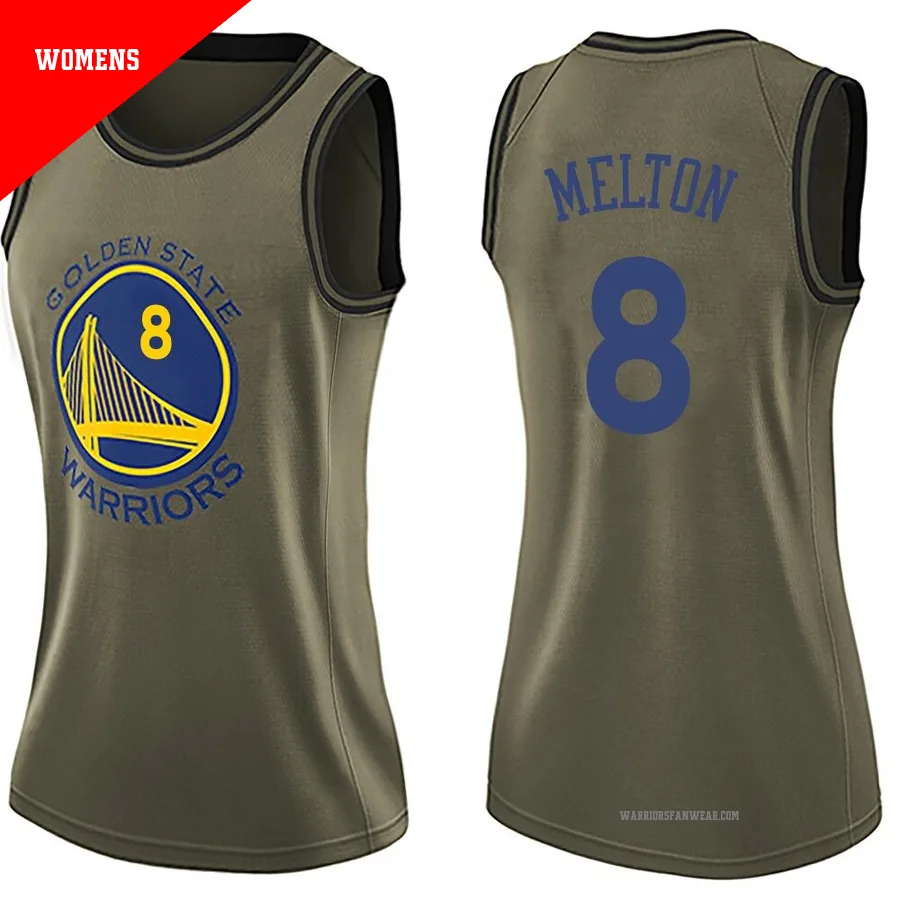 De'Anthony Melton ＃8 Golden State Warriors Swingman Green Women's Salute to Service Jersey