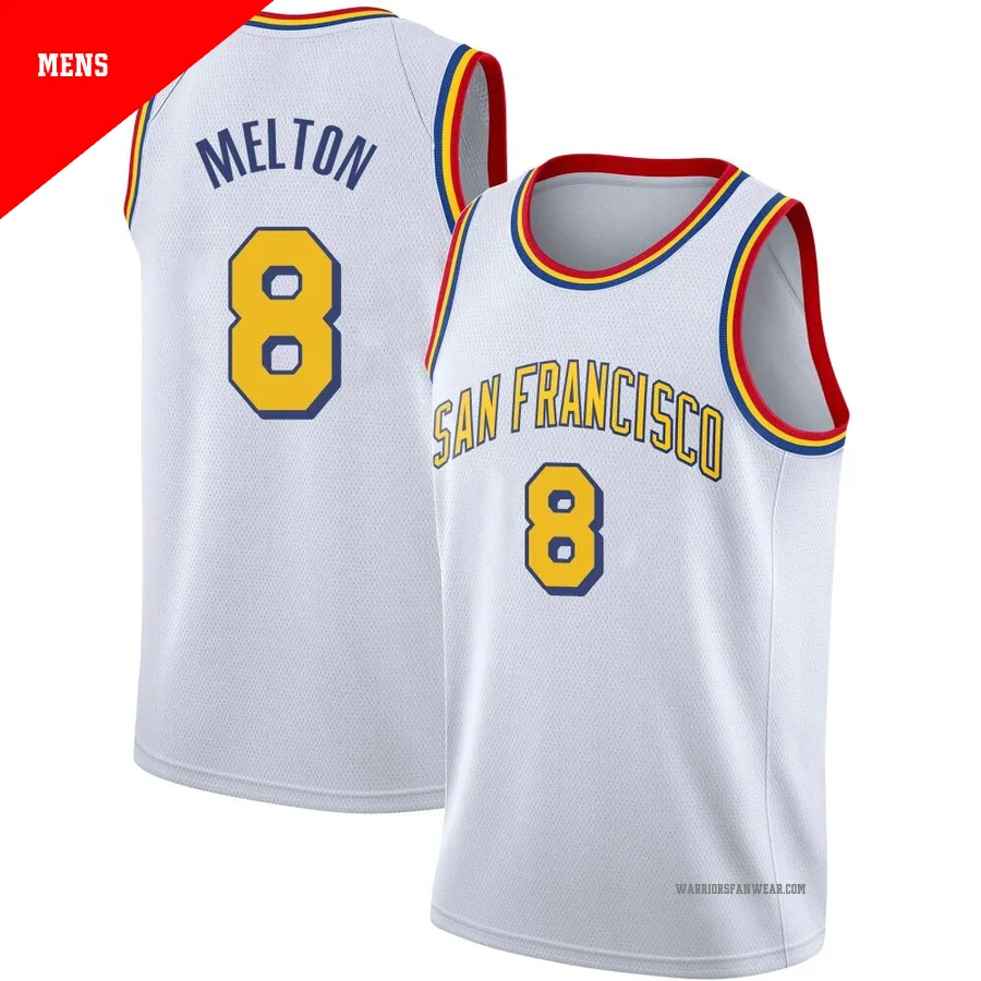 De'Anthony Melton ＃8 Golden State Warriors Swingman White Men's Hardwood Classics Jersey - San Francisco Classic Edition