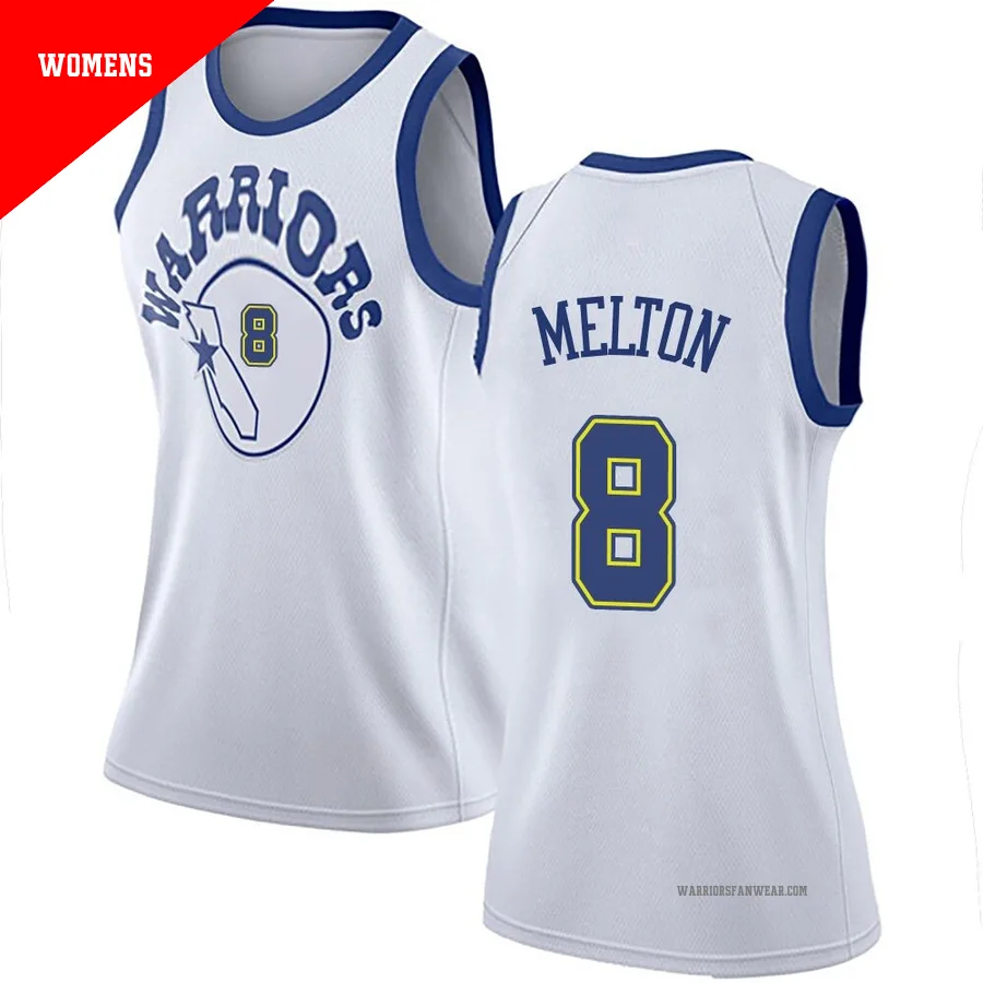 De'Anthony Melton ＃8 Golden State Warriors Swingman White Women's Hardwood Classics Jersey