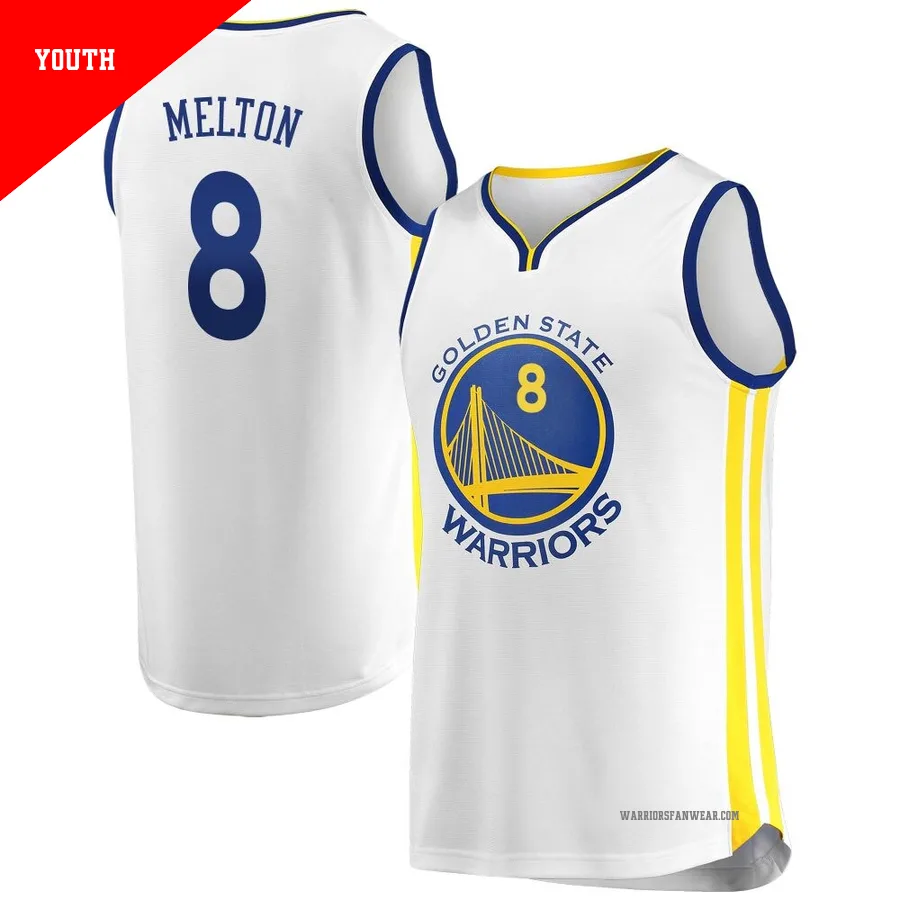 De'Anthony Melton ＃8 Golden State Warriors White Youth Fast Break Jersey - Association Edition