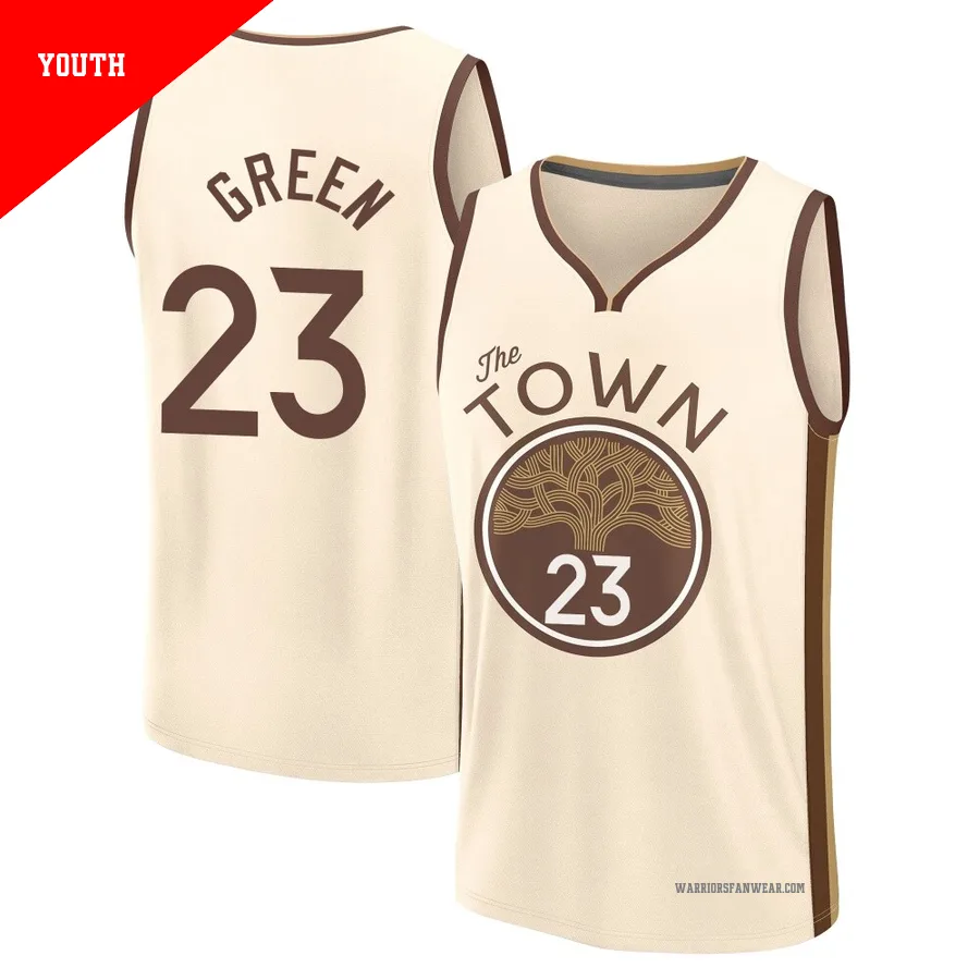 Draymond Green ＃23 Golden State Warriors 2025/26 Youth Fast Break Tan City Edition Jersey