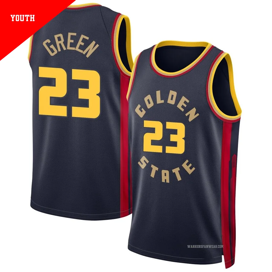 Draymond Green ＃23 Golden State Warriors Swingman 2024/25 Youth Navy City Edition Jersey