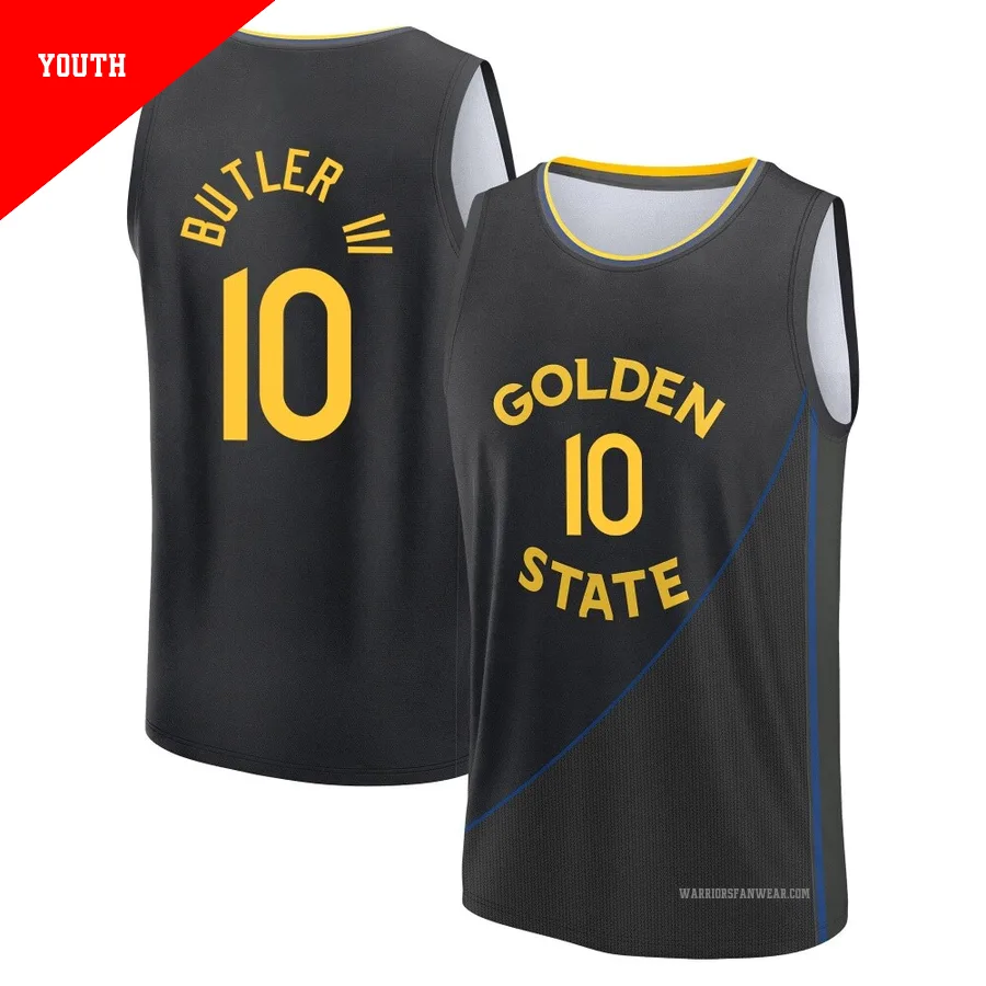 Jimmy Butler III ＃10 Golden State Warriors 2024/25 Youth Fast Break Black Statement Edition Jersey