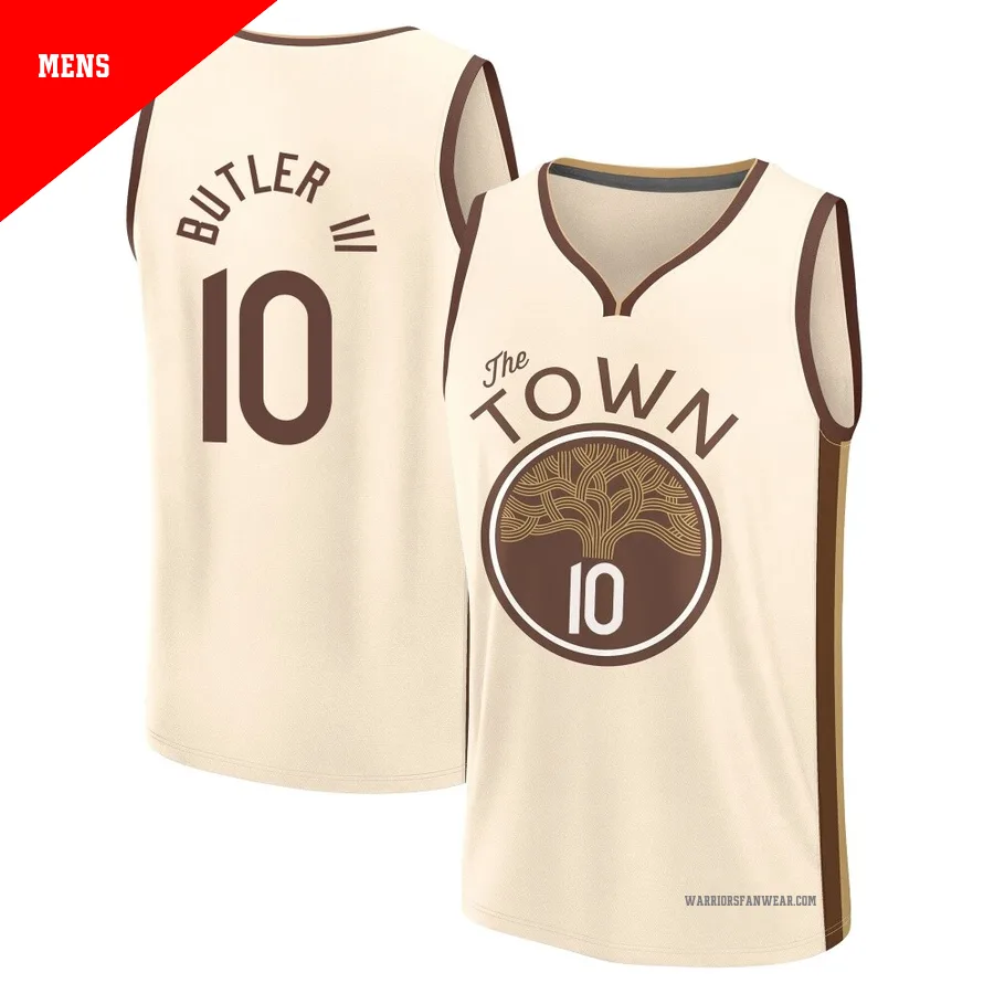 Jimmy Butler III ＃10 Golden State Warriors 2025/26 Men's Fast Break Tan City Edition Jersey