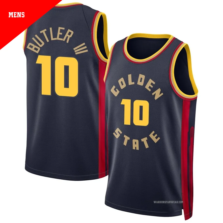 Jimmy Butler III ＃10 Golden State Warriors Swingman 2024/25 Men's Navy City Edition Jersey