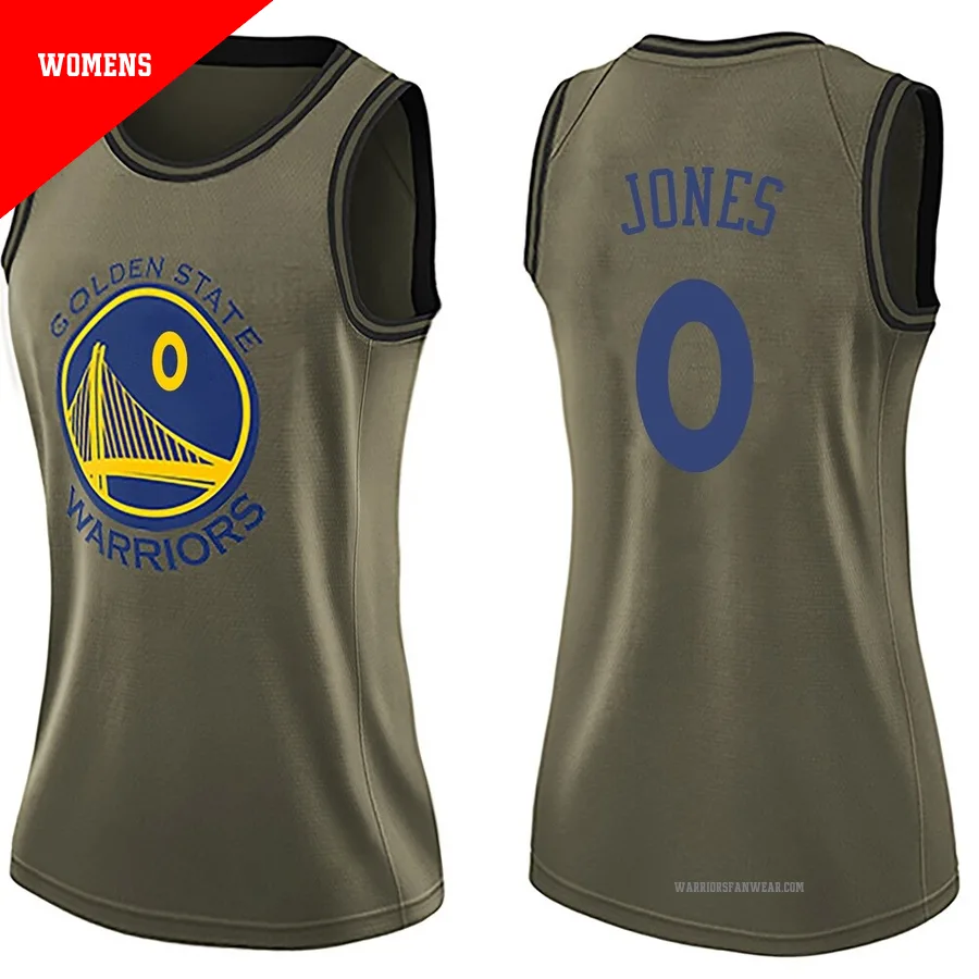 Lajae Jones ＃0 Golden State Warriors Swingman Green Women's Salute to Service Jersey