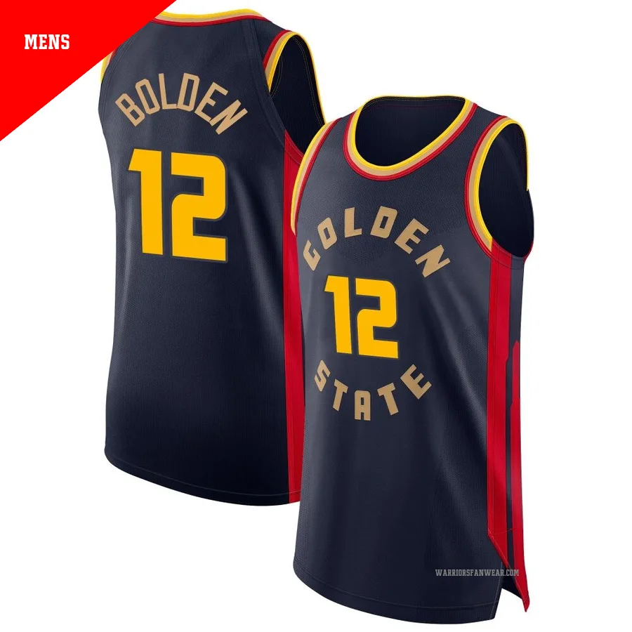 Marques Bolden ＃12 Golden State Warriors Authentic 2024/25 Men's Navy City Edition Jersey