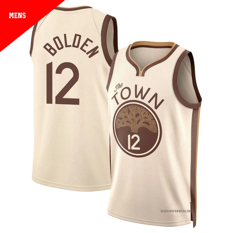 Marques Bolden ＃12 Golden State Warriors Swingman 2025/26 Men's Tan City Edition Jersey
