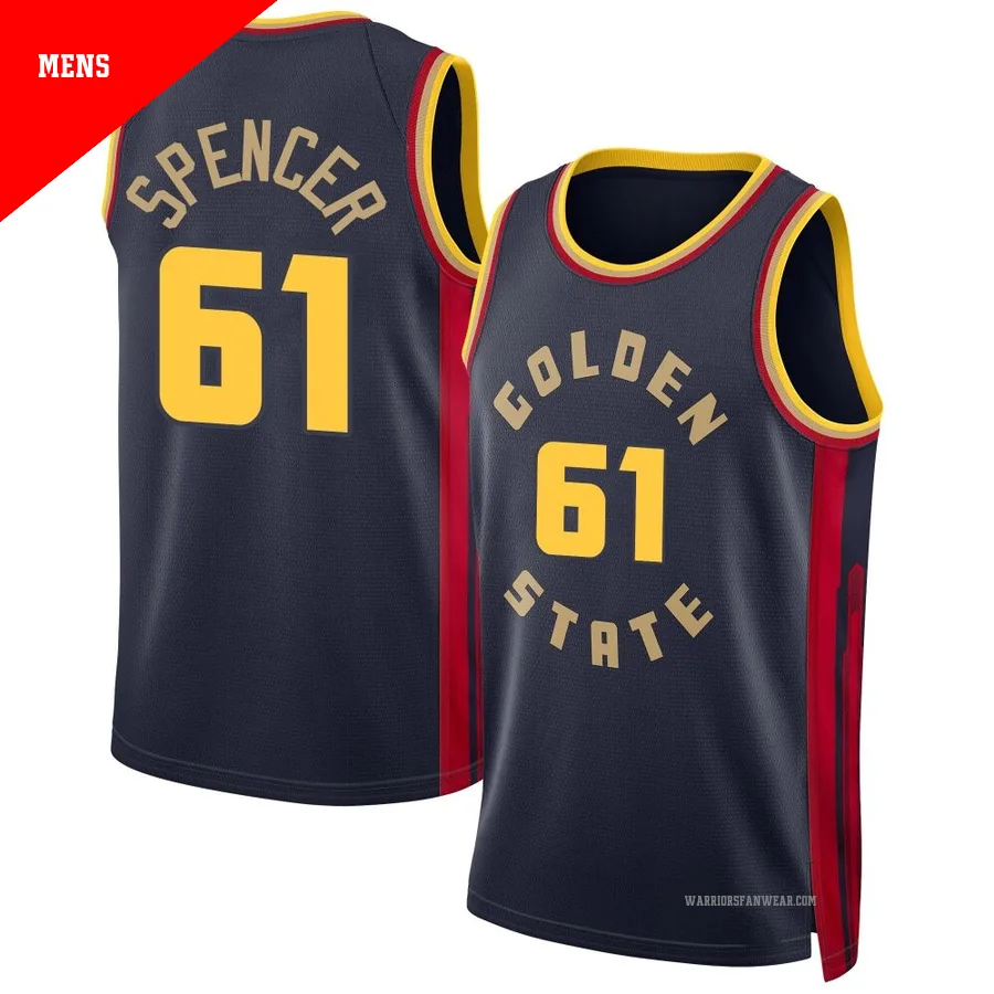 Pat Spencer ＃61 Golden State Warriors Swingman 2024/25 Men's Navy City Edition Jersey