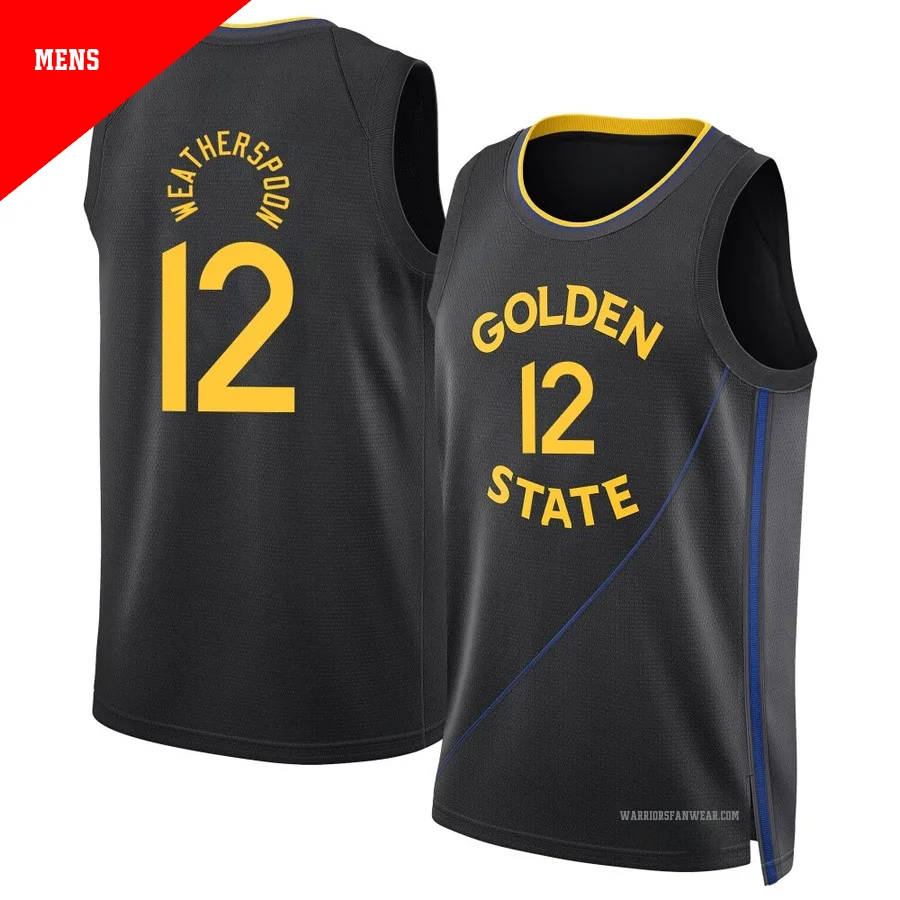 Quinndary Weatherspoon ＃12 Golden State Warriors Swingman 2024/25 Men's Black Statement Edition Jersey
