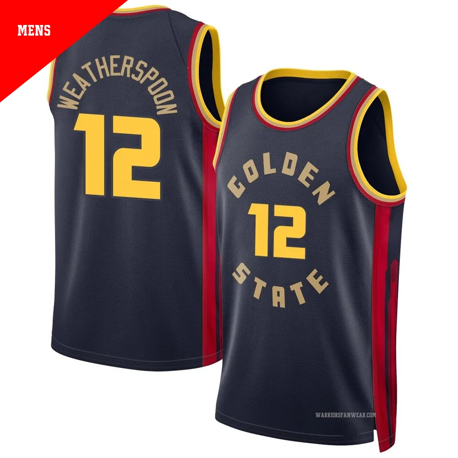 Quinndary Weatherspoon ＃12 Golden State Warriors Swingman 2024/25 Men's Navy City Edition Jersey