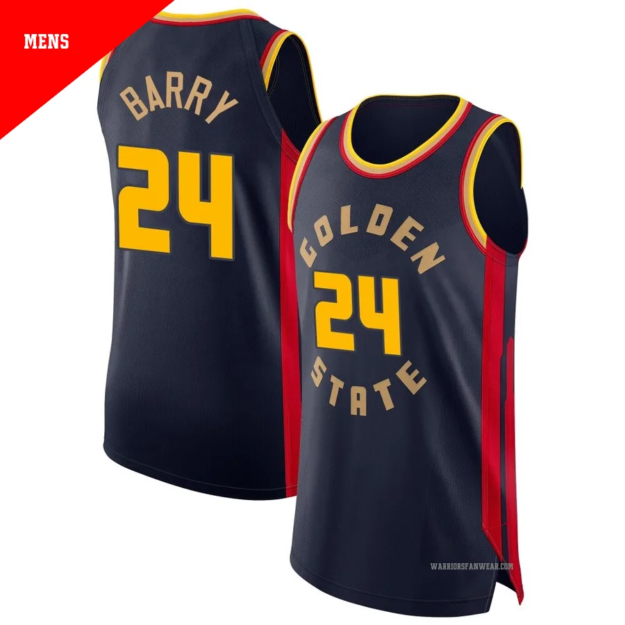 Rick Barry ＃24 Golden State Warriors Authentic 2024/25 Men's Navy City Edition Jersey