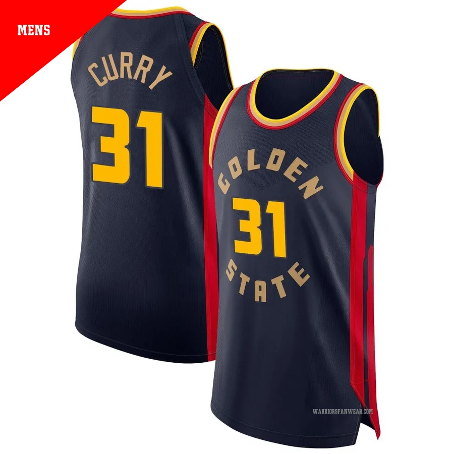 Seth Curry ＃31 Golden State Warriors Authentic 2024/25 Men's Navy City Edition Jersey