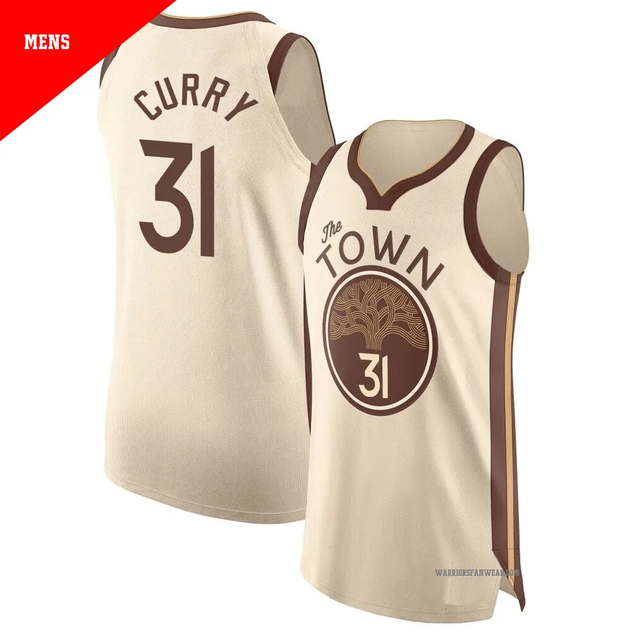Seth Curry ＃31 Golden State Warriors Authentic 2025/26 Men's Tan City Edition Jersey