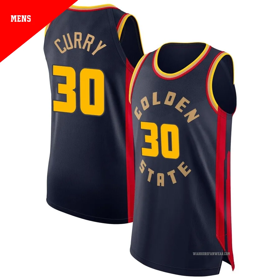 Stephen Curry ＃30 Golden State Warriors Authentic 2024/25 Men's Navy City Edition Jersey