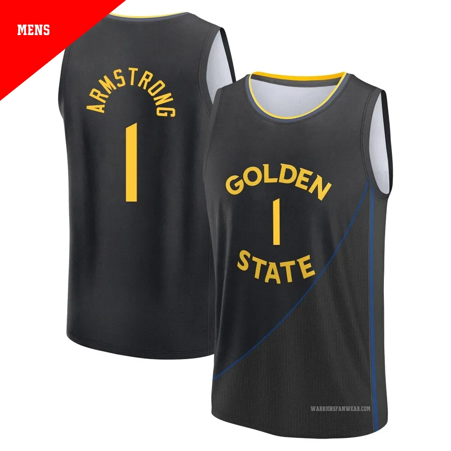 Taran Armstrong ＃1 Golden State Warriors 2024/25 Men's Fast Break Black Statement Edition Jersey