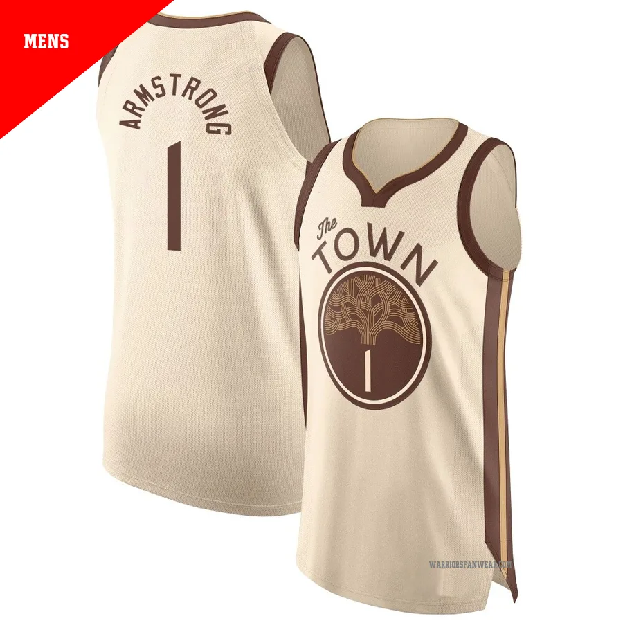 Taran Armstrong ＃1 Golden State Warriors Authentic 2025/26 Men's Tan City Edition Jersey
