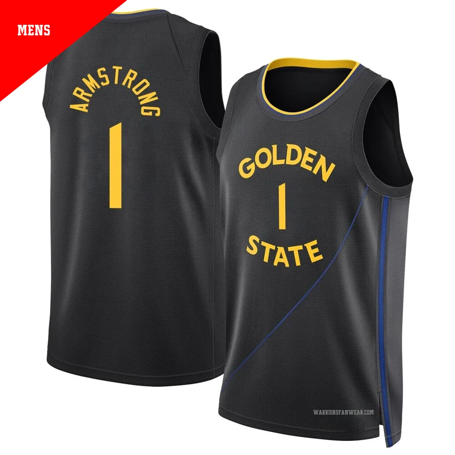 Taran Armstrong ＃1 Golden State Warriors Swingman 2024/25 Men's Black Statement Edition Jersey
