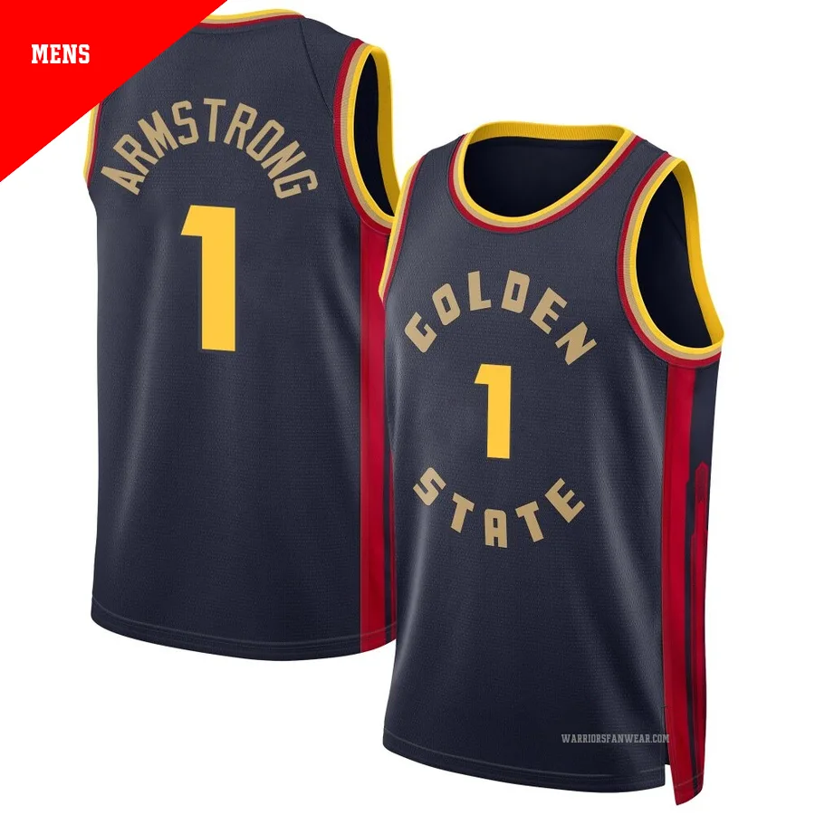 Taran Armstrong ＃1 Golden State Warriors Swingman 2024/25 Men's Navy City Edition Jersey