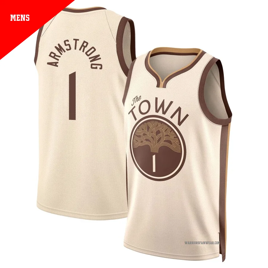 Taran Armstrong ＃1 Golden State Warriors Swingman 2025/26 Men's Tan City Edition Jersey