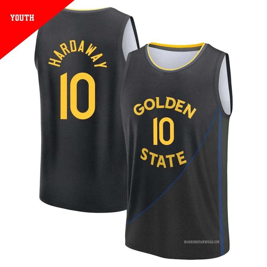 Tim Hardaway ＃10 Golden State Warriors 2024/25 Youth Fast Break Black Statement Edition Jersey
