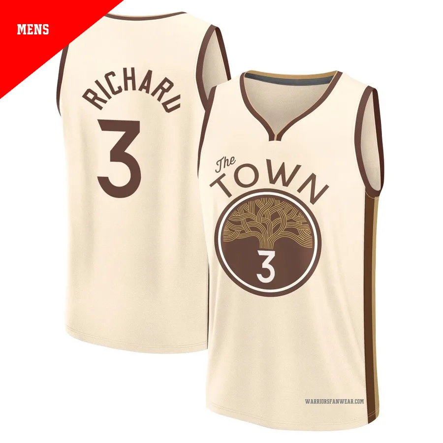 Will Richard ＃3 Golden State Warriors 2025/26 Men's Fast Break Tan City Edition Jersey