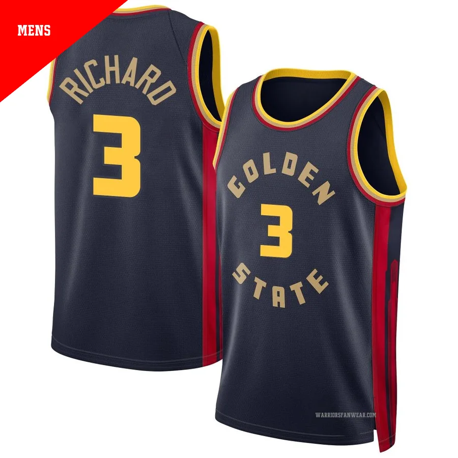 Will Richard ＃3 Golden State Warriors Swingman 2024/25 Men's Navy City Edition Jersey