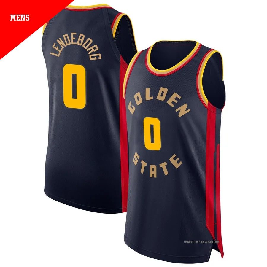 Yaxel Lendeborg ＃0 Golden State Warriors Authentic 2024/25 Men's Navy City Edition Jersey