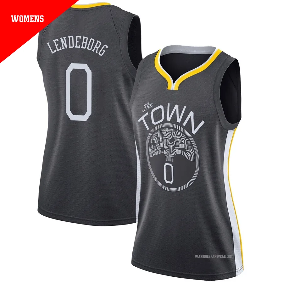 Yaxel Lendeborg ＃0 Golden State Warriors Swingman Black Women's Jersey - Statement Edition1