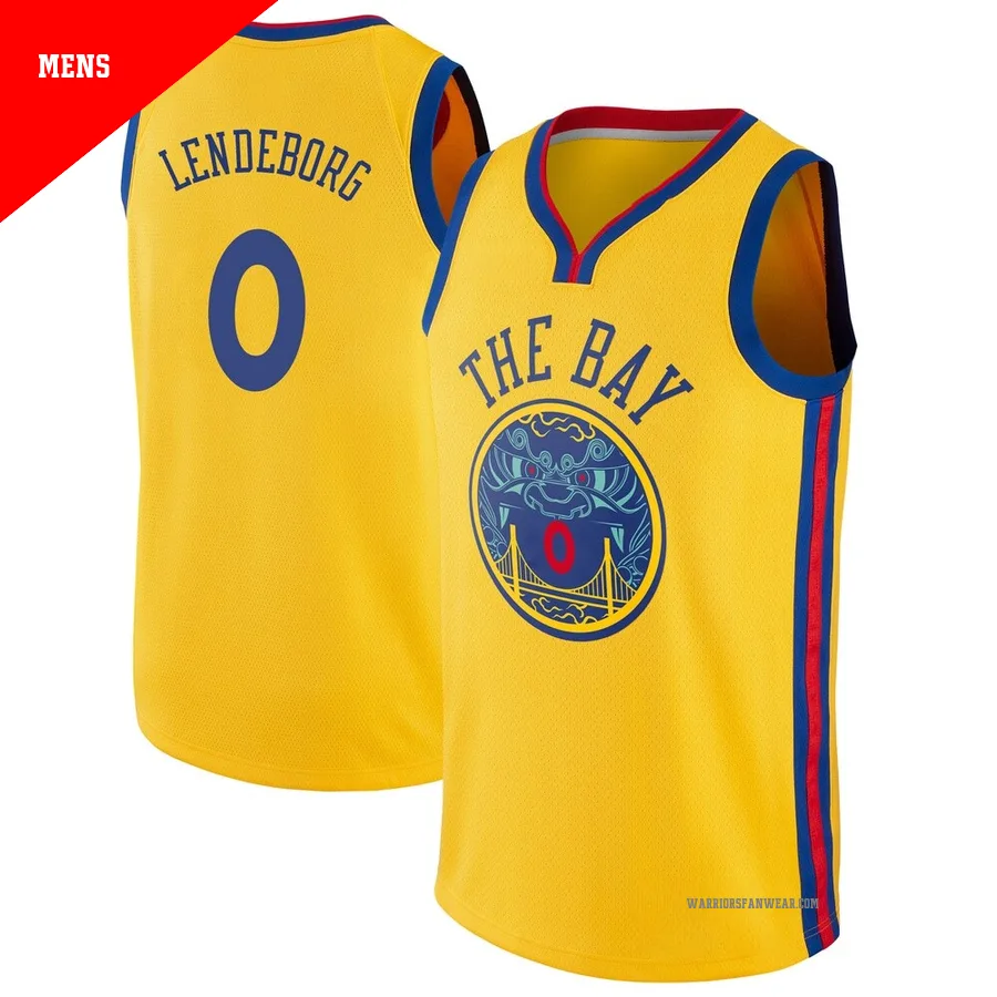 Yaxel Lendeborg ＃0 Golden State Warriors Swingman Gold Men's Jersey - City Edition