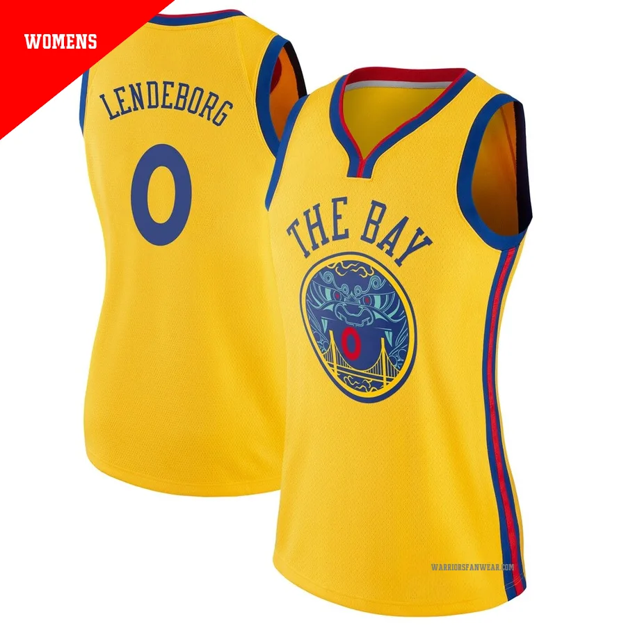 Yaxel Lendeborg ＃0 Golden State Warriors Swingman Gold Women's Jersey - City Edition