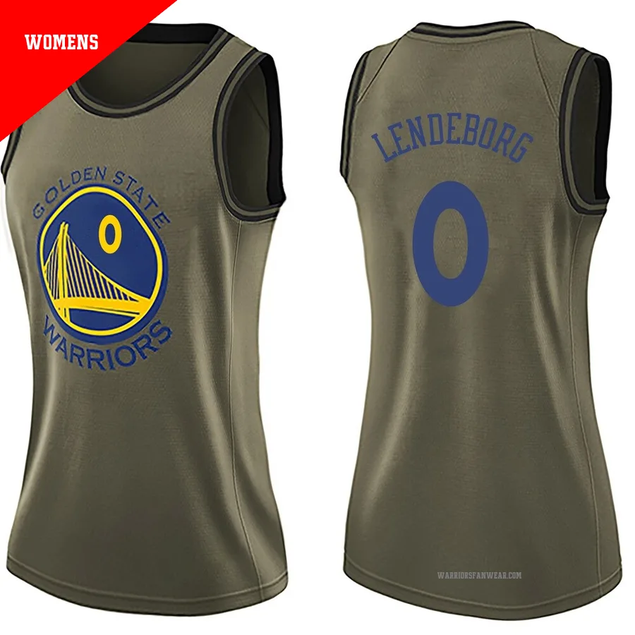 Yaxel Lendeborg ＃0 Golden State Warriors Swingman Green Women's Salute to Service Jersey
