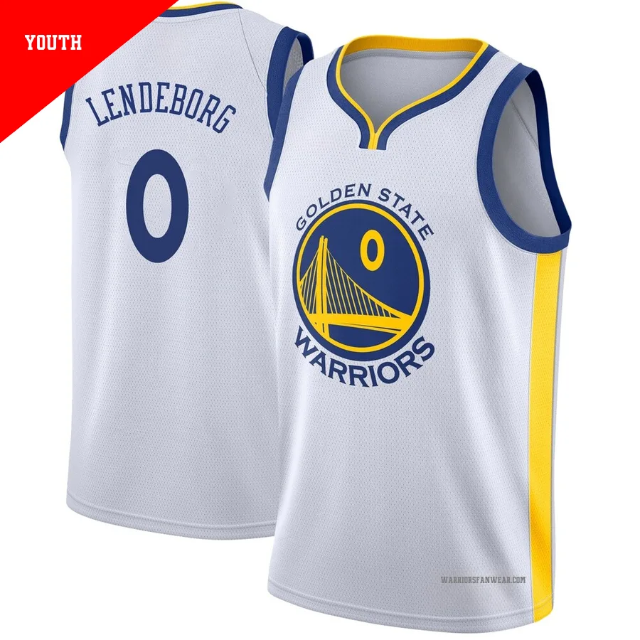 Yaxel Lendeborg ＃0 Golden State Warriors Swingman White Youth Jersey - Association Edition