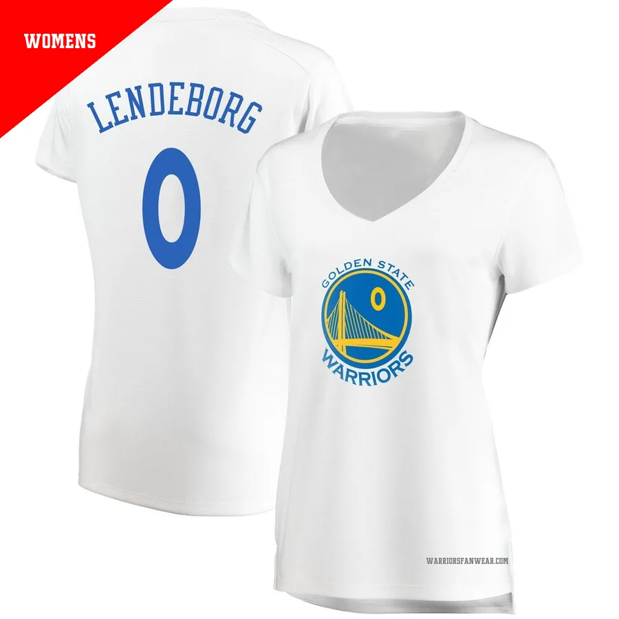 Yaxel Lendeborg ＃0 Golden State Warriors White Women's Fast Break Jersey - Association Edition